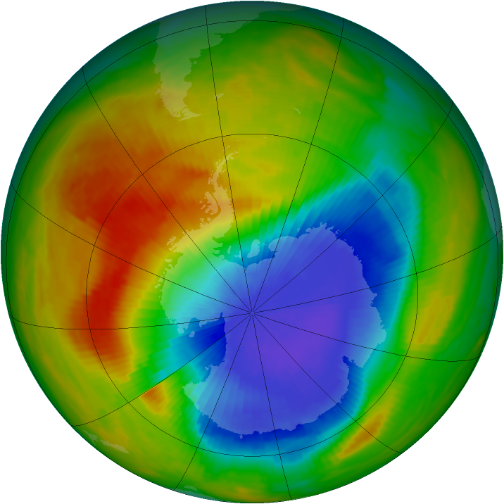 Antarctic ozone map for 13 October 1986
